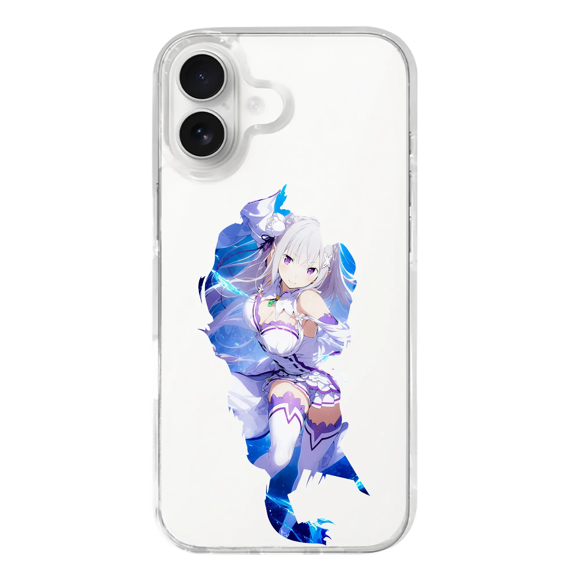 リゼロ グッズ エミリア - iPhone 17シリーズ 透明スマホケース – 薄型・耐衝撃・精密フィット保護カバー